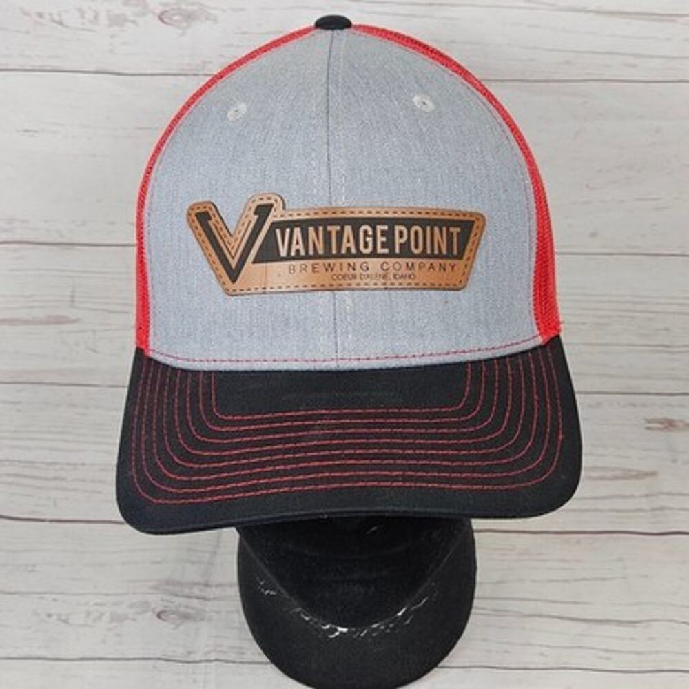 Vantage Point Brewery Richardson 112 Trucker Hat Men's Snapback Grey Red Mesh